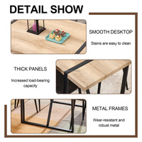 Ensemble de table à manger à double piétement en MDF effet bois pour 4 personnes