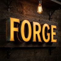 Enseigne personnalisée rétroéclairée en laiton avec lettres, panneau en bois de chêne, logo commercial pour bar, pub, restaurant, magasin