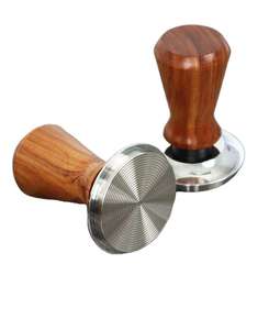 Tamper à café classique réutilisable en acier inoxydable avec manche en bois massif et ressort à pression constante, compatible avec 51/53/58 mm - Product Image 1