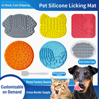 Tapis de léchage en silicone pour animaux de compagnie, distributeur de friandises à alimentation lente, tapis d'alimentation pour chiens et chats avec ventouse, logo personnalisé
