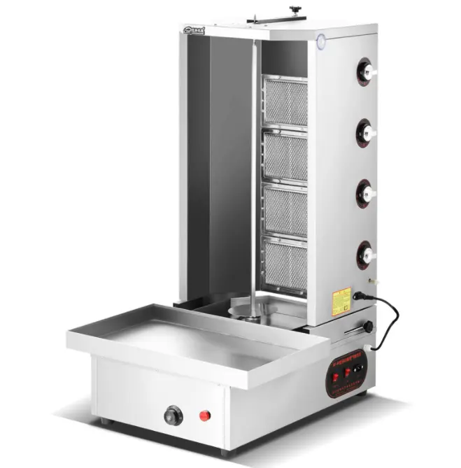 Diskon Teknologi Baru Mesin Doner Kebab Gas Putar Jerman Mesin Pemanggang Shawarma Ayam Otomatis