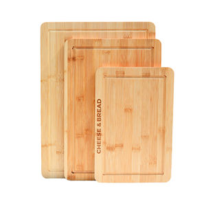 ชุดเขียงไม้ไผ่3ชิ้นเขียงพร้อมร่องน้ำผลไม้เขียงหนาสำหรับเนื้อ - Product Image 2