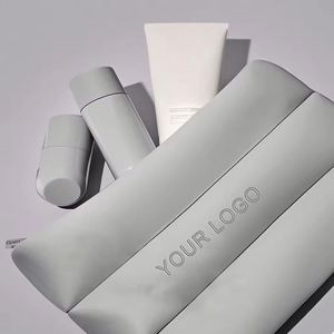 <b>Large</b> Waterproof Neoprene <b>Cosmetic</b> With Zipper Fashion Custom Logo Portable Makeuptoiletry <b>Bag</b> for Women - Product Image 3