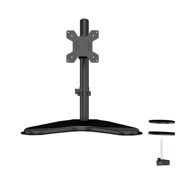 PC Monitor Holder Desktop Stand Mount with 360 Swivel 90 Tilt Fits 13"-32" LCD Screens Metal Construction VESA 100x100 Stock