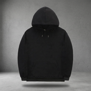 Men's 100% Cotton Woven Hoodie Black Solid Color Autumn Pullover Sweatshirt <b>Screen</b> Print Workout Casual Long Sleeve Hooded Top - Product Image 4