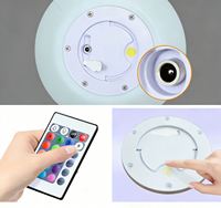 Lampe de table LED carrée pour hôtel, bar, chambre, restaurant, décoration, coque en plastique, télécommande, alimentation secteur AC, éclairage