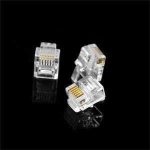 หัวต่อ RJ12 6P6C สาย6P4C ชุบทองปลั๊กคริสตัลหัวต่อเครือข่ายแบบจีบ <span class=keywords><strong>RJ</strong></span> <span class=keywords><strong>12</strong></span> - Product Image 4