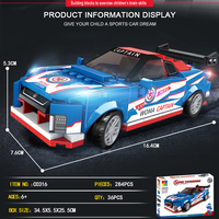 Woma Toys C0316, Juego de Bloques de Construcción de Plástico de Coche de Carreras, Kit de Montaje de Modelos, Juego de Ladrillos para Niños