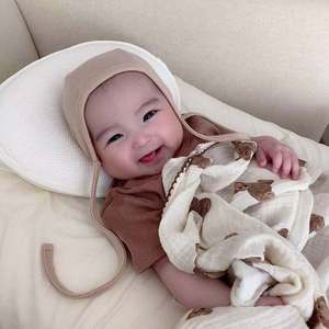 Manta <span class=keywords><strong>de</strong></span> gasa <span class=keywords><strong>de</strong></span> algodón con volantes, manta con estampado <span class=keywords><strong>de</strong></span> oso para niños, Toalla <span class=keywords><strong>de</strong></span> baño para bebé, manta envolvente - Product Image 6