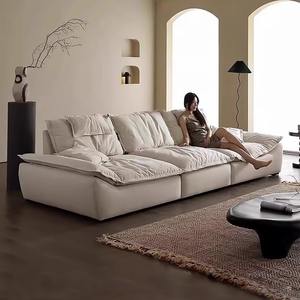 Sofá seccional crema Foshan, asiento Extra ancho, respaldo alto, tela ajustable, velero profundo de Auckland, gato, resistente a <span class=keywords><strong>los</strong></span> arañazos, apartamento - Product Image 4