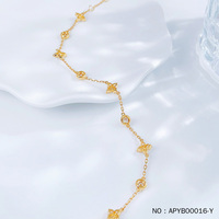 Bracelet trèfle à quatre feuilles en or 18 carats avec diamants de laboratoire DK pour mariages ou fêtes, accentué de diamants, simplicité et luxe