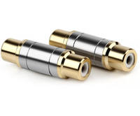 Adaptateurs de menuiserie en cuivre plaqué or 1 RCA femelle vers 1 RCA femelle