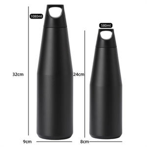 Botella de agua con agarre de mano sin BPA aislada a prueba de fugas de acero inoxidable de doble pared de lujo personalizada termo recubierto de polvo de Color sólido - Product Image 3