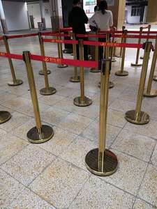 Wholesale Metal/Steel <strong>Bank</strong> <strong>Queue</strong> Line Control Barrier Stanchion Post <strong>Retractable</strong> <strong>Belt</strong> Included - Product Image 6