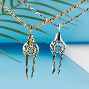 Collana geometrica a cuore multistrato collana in lega con perline d'oro <span class=keywords><strong>e</strong></span> argento di alta qualità - Product Image 3