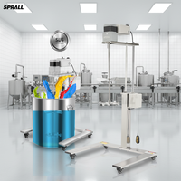 Mélangeur SPRALL pour Laboratoire de Traitement Chimique Industriel, Dissolvant de Résine Liquide, Solutions, Solvants, Peinture, Shampooing, Moteur 220V, Acier