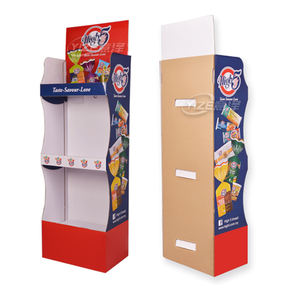 定制便携式零售展示架糖糖饼干纸板纸流行促销可折叠纸板地板支架 - Product Image 2