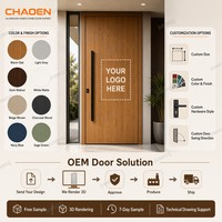 Porte intérieure en aluminium à texture bois de 45 mm, porte résidentielle haut de gamme légère, solide et imperméable
