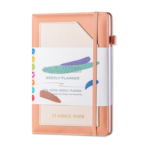 Custom logo Undated Schedule Planner <strong>Weekly</strong> <strong>Plan</strong> A5 Monthly <strong>Plan</strong> Notebook Pu Laser Engraved Gift logo English <strong>Book</strong> - Product Image 1