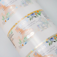 Etiquettes holographiques étanches personnalisées pour bouteille cosmétique, pot d'huile essentielle, solution d'emballage d'autocollants pour crème de beauté