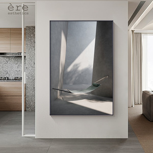 Pintura Abstracta <span class=keywords><strong>de</strong></span> Silla con Luz y Sombra sobre Lienzo, Arte <span class=keywords><strong>de</strong></span> Pared Contemporáneo Minimalista para Decoración <span class=keywords><strong>de</strong></span> Pasillo y Fondo <span class=keywords><strong>de</strong></span> Sofá - Product Image 3