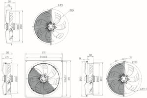 Usine directe triphasé 7 lames 380/400V 14500CFM ventilateur à flux axial industriel 800mm grand ventilateur d'échappement AC de Ventilation d'<span class=keywords><strong>air</strong></span> - Product Image 4