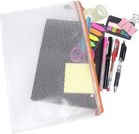 Pochette de rangement durable et légère en PP transparent avec fermeture éclair en PVC pour documents A4