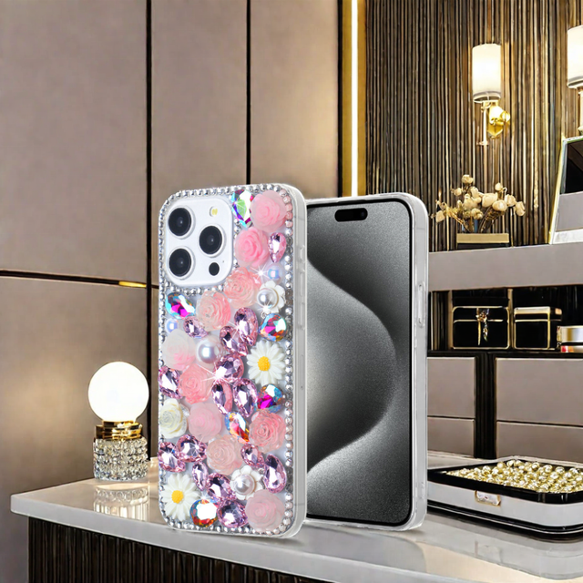 Factory Wholesale Luxury Diamond Design Premium TPU Shockproof Mobile Phone Case for 16 Promax 15 Promax