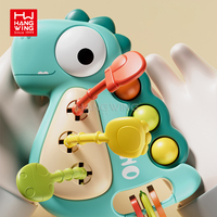 Jouet hochet dinosaure pour bébé, dessin animé éducatif, entraînement à la préhension, jeu de puzzle à tirer, en plastique ABS et silicone souple, unisexe