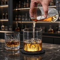 Tasse en verre borosilicate transparente tendance de 180 ml pour whisky, thé, café, saké – Cadeau minimaliste