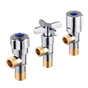 Factory Price Chrome Brass Copper Angle Valve Toilet 1/2 Wash Basin Faucet Angle Stop Valve Bathroom