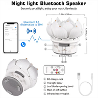 Lampe à fleurs de Lotus colorée Wifi intelligente Lampe de bureau LED 3W Lampe à fleurs de Lotus pour la décoration de gâteaux d'anniversaire de fête