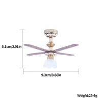 Maison de poupée lustre 1:12 échelle moderne Miniature ventilateur de plafond lampe fleur abat-jour 12V/LED
