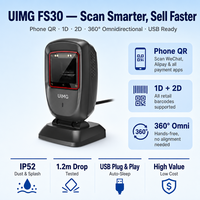 Scanner de codes QR de bureau fiable FS30 1D 2D IP52 USB pour terminal de point de vente de petit supermarché