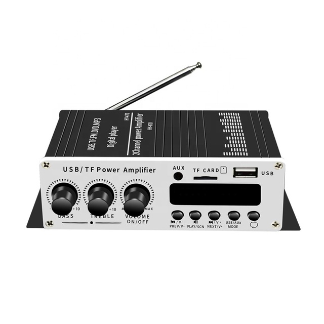 Compact Powerful Home Audio Amplifier Receiver Mini With BT 5.0 Desktop Blue Series 2 X 20 Watt for Home Speakers W/Bass