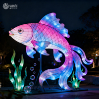 Leuchtende Karpfenförmige Skulptur-Festival-Laterne, Tier-Laterne für Wasserpark-Frühlingsfest-Beleuchtungsprojekte