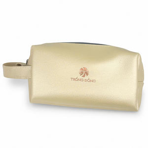 Custom Logo PU Leather Zipper Pouch with <b>Wrist</b> Strap Cosmetic Organizer <b>Bag</b> Corporate Gift OEM ODM Manufacturer - Product Image 1