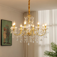 Lustre en cuivre de luxe français avec télécommande, luminaires suspendus de taille moyenne pour restaurant, hôtel, salon, chambre à coucher