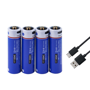แบตเตอรี่แบบชาร์จใหม่ได้ ชนิด AA ชาร์จผ่านพอร์ต Type C แรงดัน 1.5v ความจุ 3400mwh แบตเตอรี่ลิเธียมไอออนแบบชาร์จได้ - Product Image 1