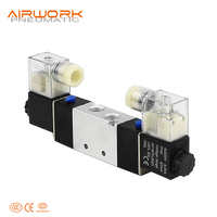 Válvula Solenoide Neumática de Aleación de Aluminio de Doble Bobina Airtac 4V230 4V430C-15 de 5/3 Vías, Control Exterior OEM