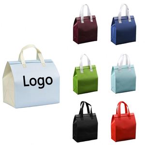Sac fourre-tout publicitaire en non-tissé personnalisé avec logo, sacs à emporter laminés pour pique-nique - Product Image 1