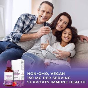 Sirop <span class=keywords><strong>de</strong></span> <span class=keywords><strong>sureau</strong></span> biologique Sambucus <span class=keywords><strong>noir</strong></span> liquide pour enfants et adultes-Stimulation immunitaire-Haute teneur en flavonoïdes, végétalien-SANS <span class=keywords><strong>alcool</strong></span>-30 jours - Product Image 3