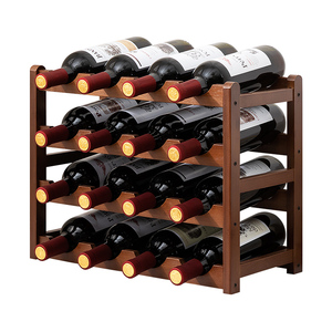 ชั้นวางไวน์ไม้เนื้อแข็ง ความจุ 12 ขวด สำหรับจัดแสดงบนโต๊ะ ใช้ในบ้าน - Product Image 4