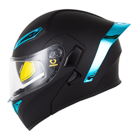 Nouveau casque de moto respirant quatre saisons, épaissi, à double visière, rabattable