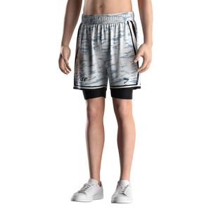 Pantalones Cortos de Baloncesto 2 en 1, Capa Base de Compresión, Capa Exterior de Malla, Diseñados para Máxima Flexibilidad - Product Image 2