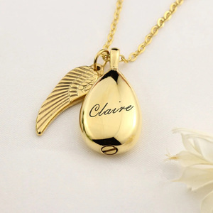 Kalung Urn Berukir Khusus Baja Tahan Karat Tahan Air Perhiasan Abu Hewan Peliharaan - Product Image 6
