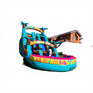 <span class=keywords><strong>Toboggan</strong></span> aquatique gonflable hybride à double voie avec <span class=keywords><strong>piscine</strong></span> Holiday Beach Islands Flow - Product Image 1