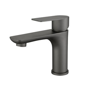Robinet de lavabo contemporain en acier inoxydable noir, mitigeur monocommande électrique à débit contrôlé pour salle de bain, vente en gros - Product Image 1