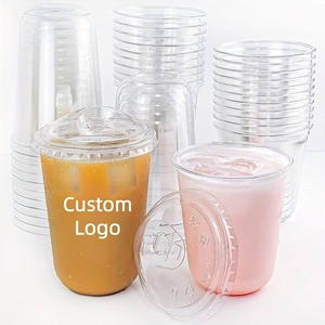 Vasos Desechables Transparentes Personalizados de PET de 89 mm en Forma de U de 24 oz con Tapas para Bebidas para Llevar, para Té con Leche y Café Boba - Product Image 1