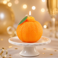Boîte cadeau de bougies parfumées en forme de fruits, cadeau de fête, bougie décorative orange et kaki